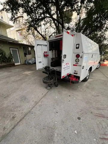 Magnet Plumbing service vehicle on-site for Slab Leak Repair in Century Estates